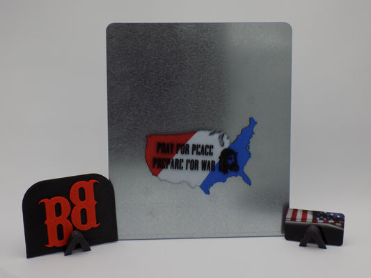 Pray For Peace, Prepare For War, 3D Printed USA Fridge Magnet. By: BECKSTERBEAST