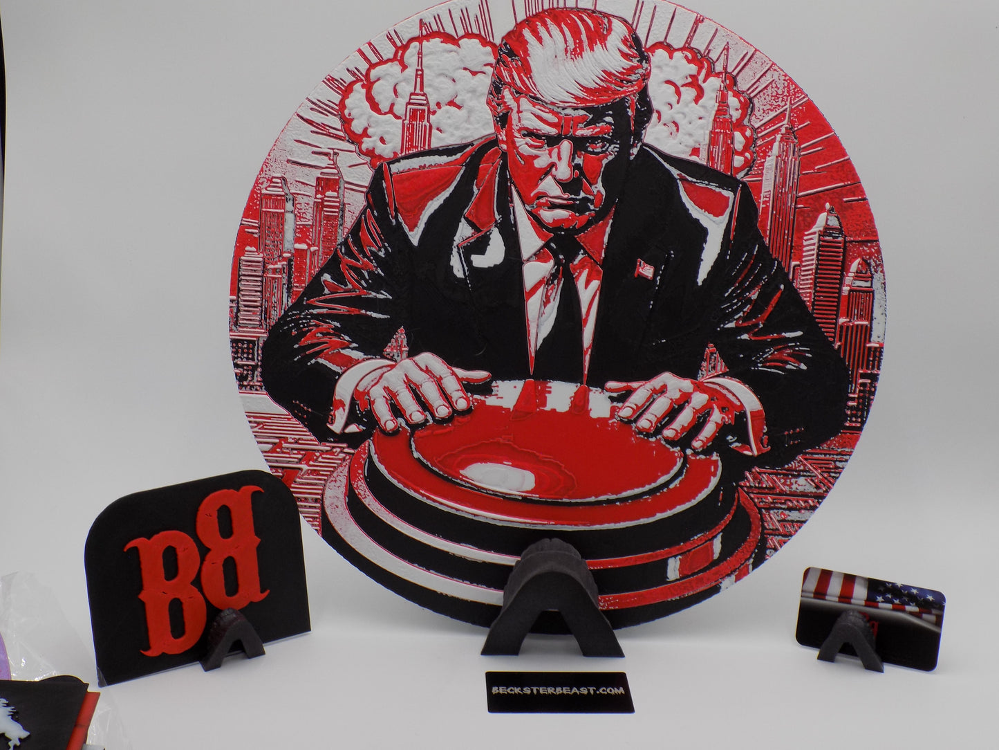 Trump: Big Red Button w/ a KILLER Skull Stand: By: BecksterBeast