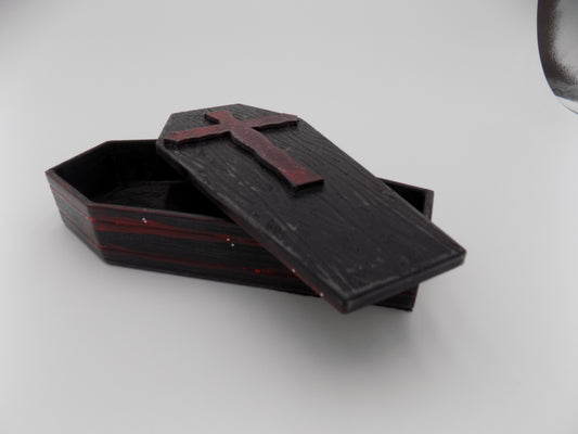 3D Printed Coffin Medium - Created/Painted Black/Red - By: BECKSTERBEAST