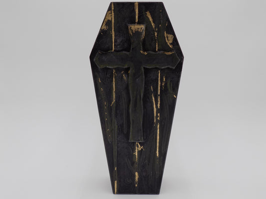 3D Printed Coffin Large - Created/Painted Black/White/Gold - By: BECKSTERBEAST