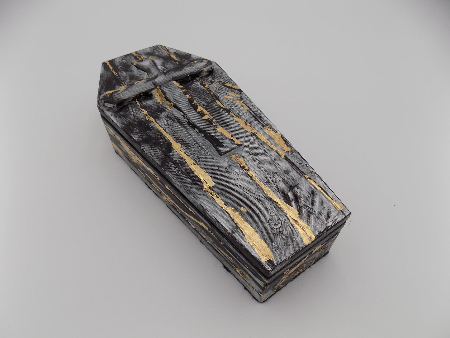 3D Printed Coffins Large - Created/Painted Black/Gray/Gold - By: BECKSTERBEAST