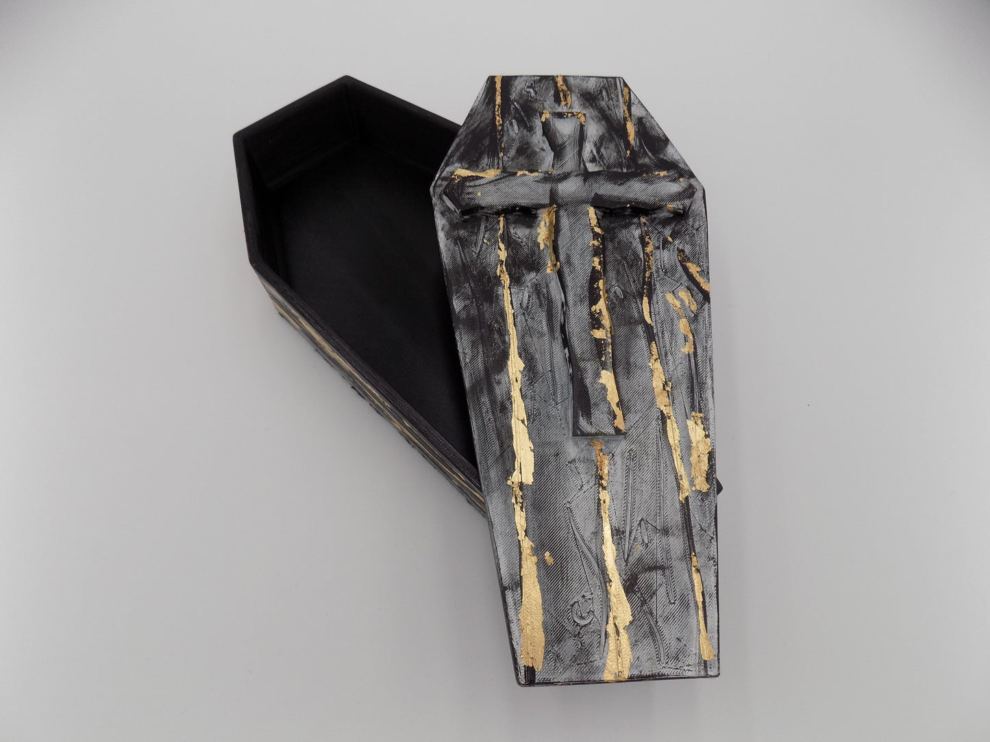 3D Printed Coffins Large - Created/Painted Black/Gray/Gold - By: BECKSTERBEAST