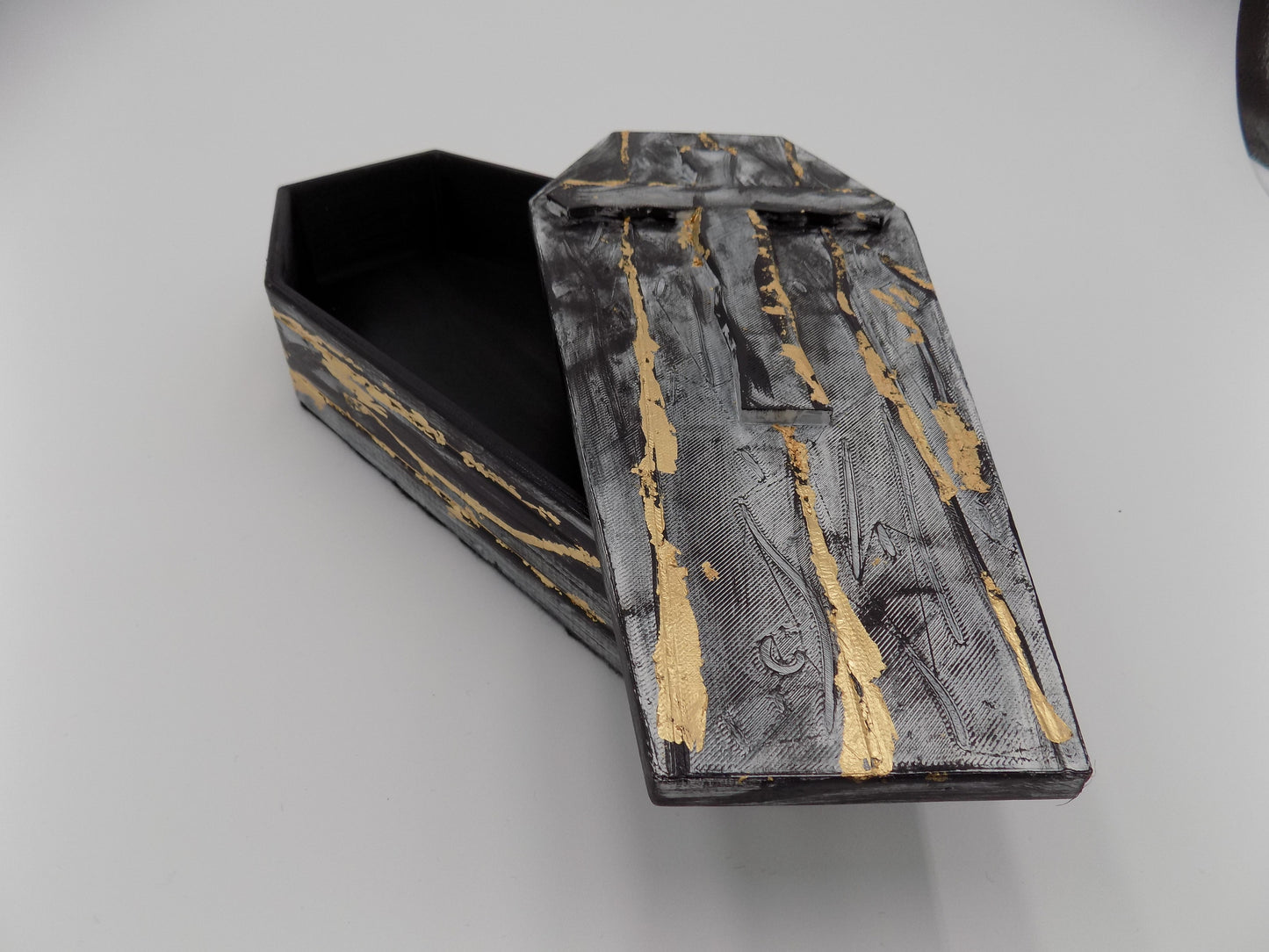3D Printed Coffins Large - Created/Painted Black/Gray/Gold - By: BECKSTERBEAST