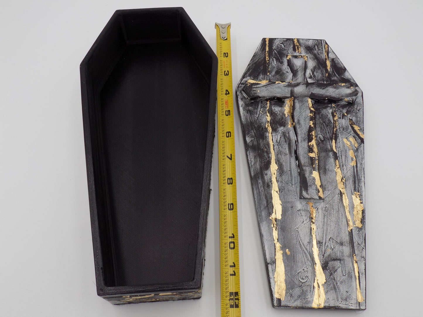 3D Printed Coffins Large - Created/Painted Black/Gray/Gold - By: BECKSTERBEAST