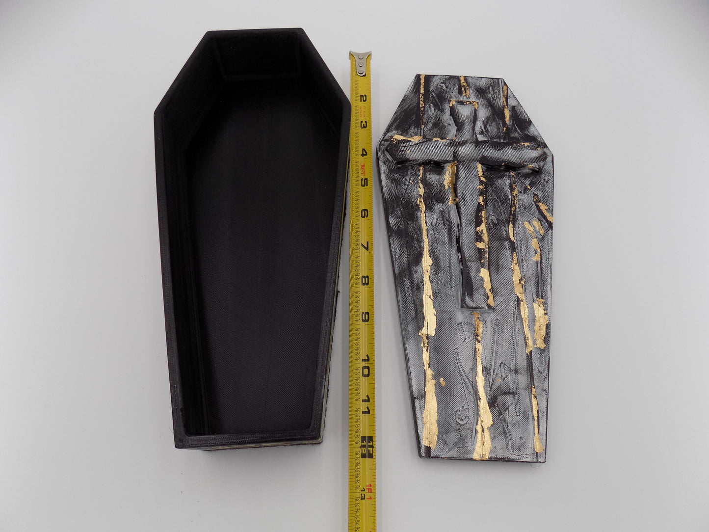 3D Printed Coffins Large - Created/Painted Black/Gray/Gold - By: BECKSTERBEAST