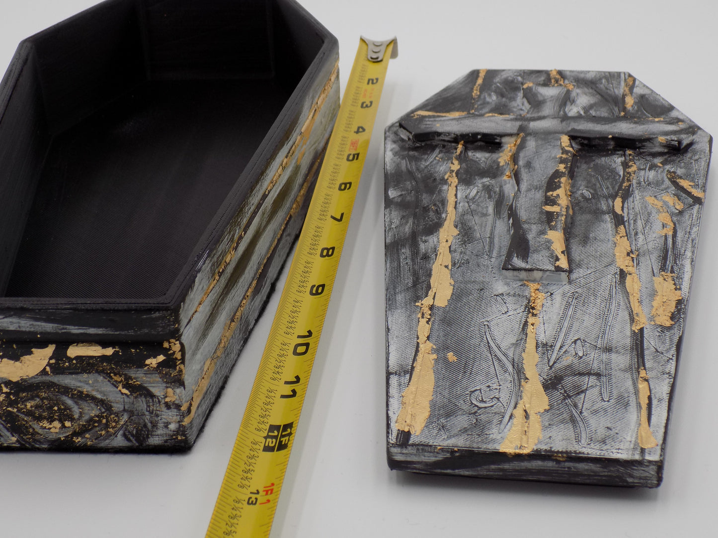 3D Printed Coffins Large - Created/Painted Black/Gray/Gold - By: BECKSTERBEAST