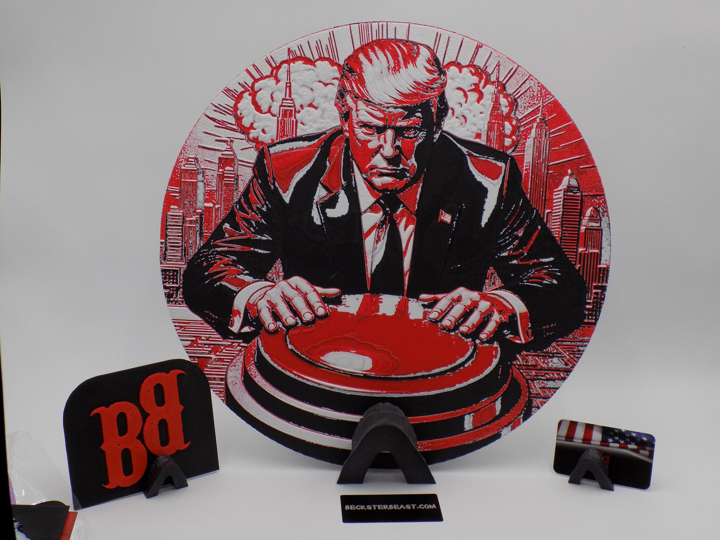 Trump: Big Red Button w/ a KILLER Skull Stand: By: BecksterBeast