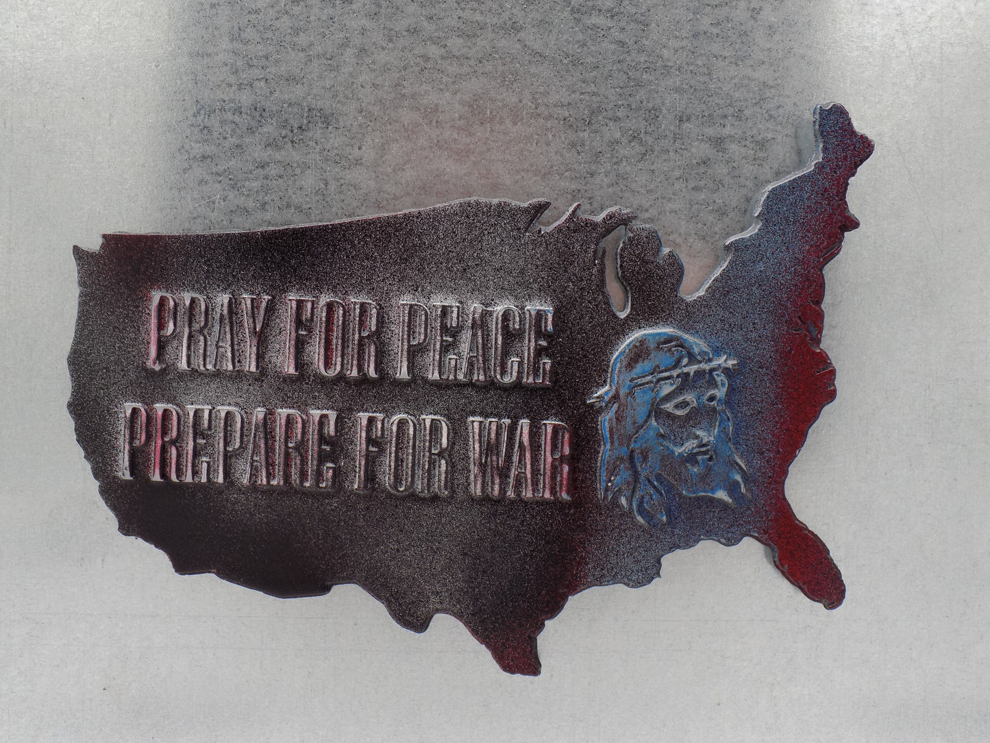 BecksterBeast's 3D Printed "Pray for Peace, Prepare for War" Fridge Magnet