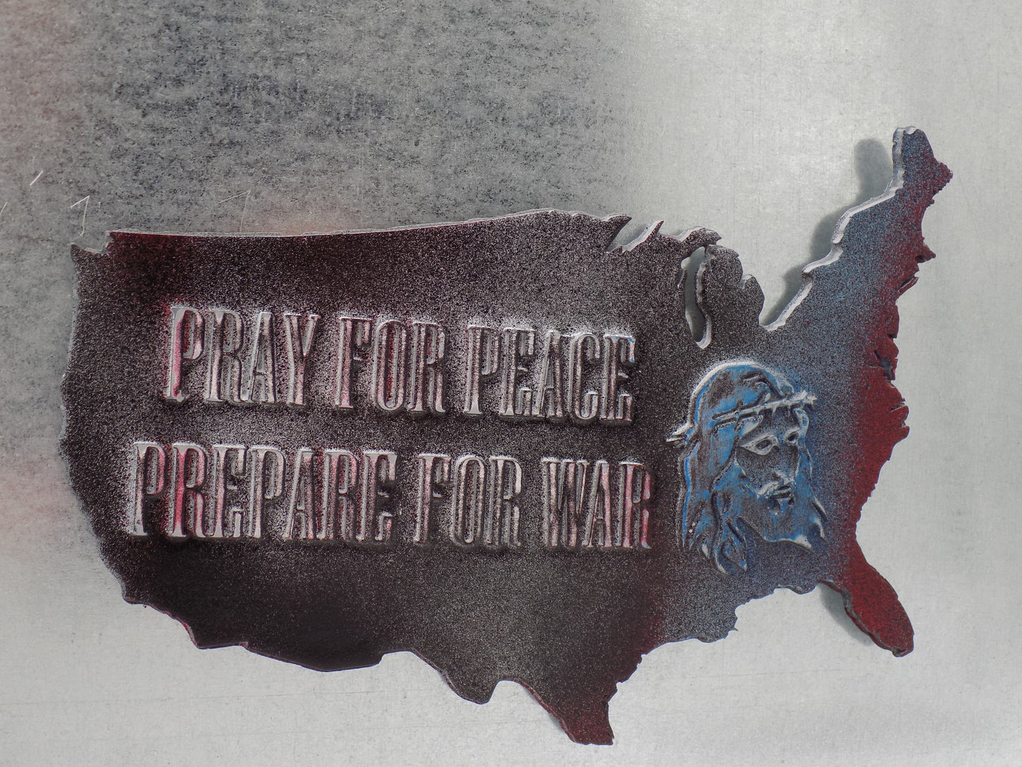 BecksterBeast's 3D Printed "Pray for Peace, Prepare for War" Fridge Magnet