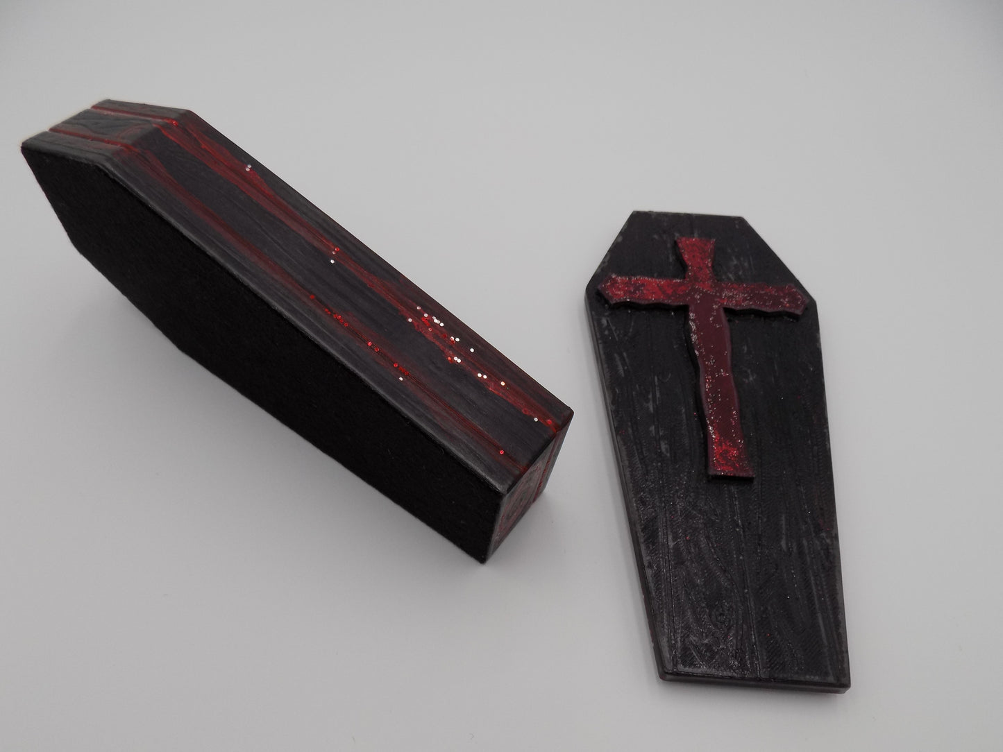 3D Printed Coffins Medium - Created/Painted Black/Red - By: BECKSTERBEAST