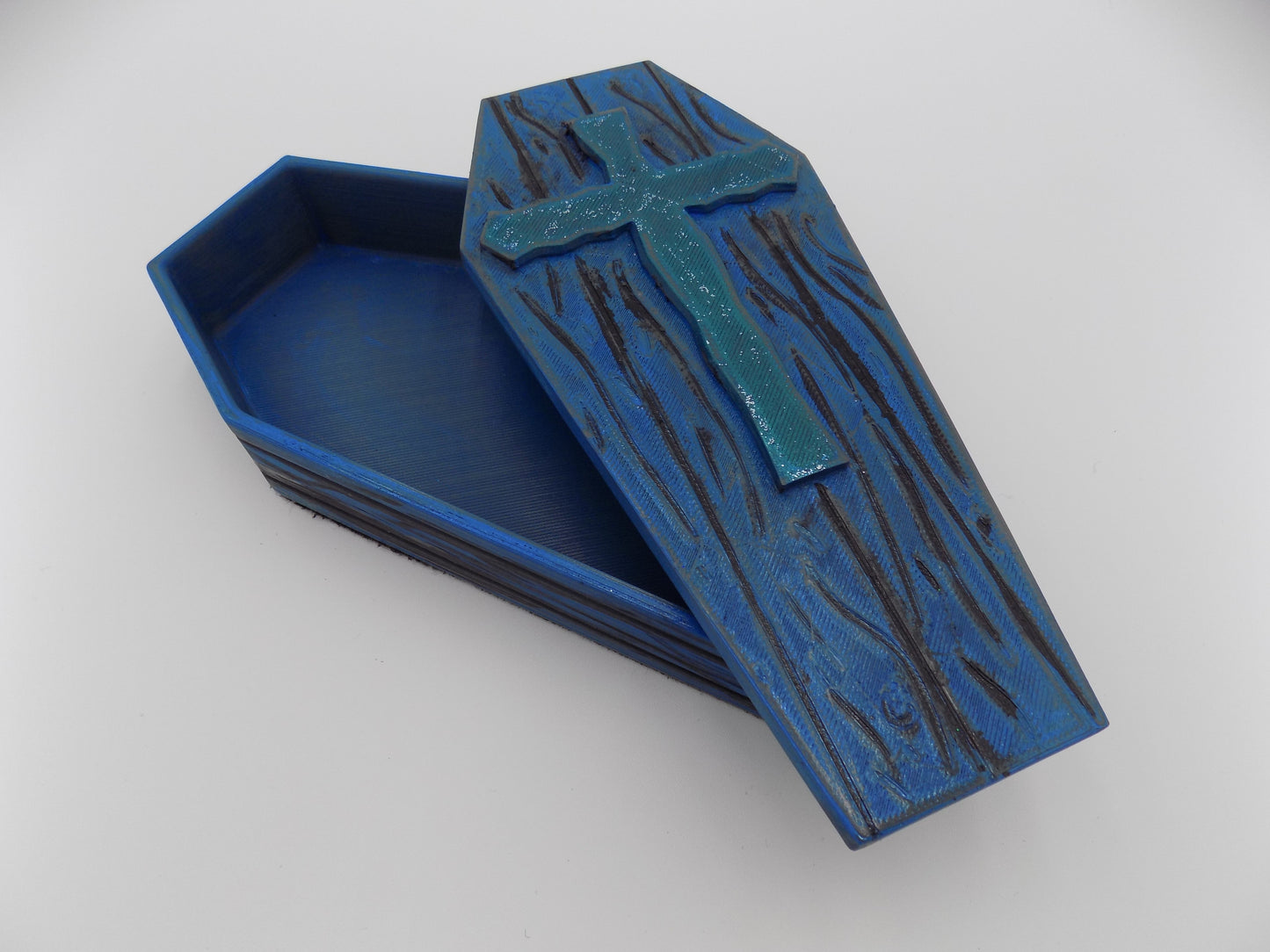 3D Printed Coffins Medium - Created/Painted Blue/Black - By: BECKSTERBEAST