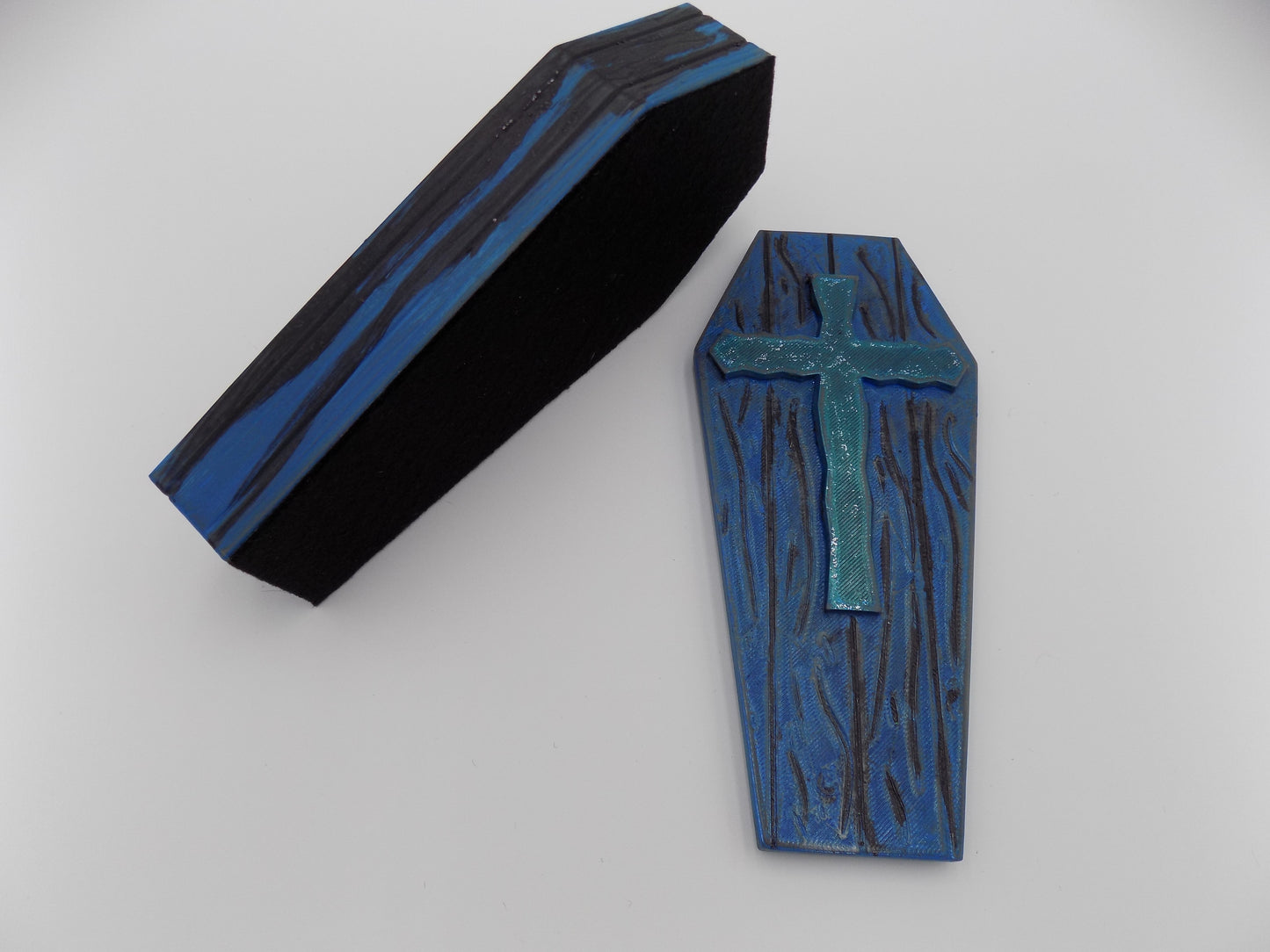 3D Printed Coffins Medium - Created/Painted Blue/Black - By: BECKSTERBEAST