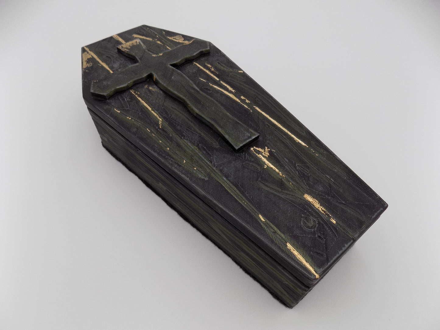 3D Printed Coffins Large - Created/Painted Black/White/Gold - By: BECKSTERBEAST