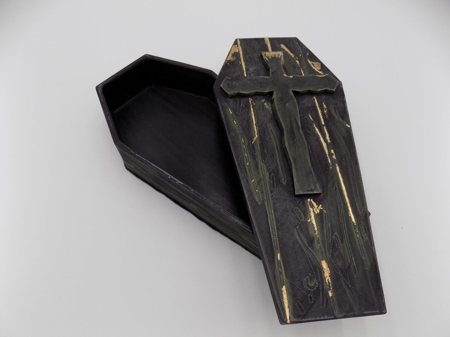 3D Printed Coffins Large - Created/Painted Black/White/Gold - By: BECKSTERBEAST