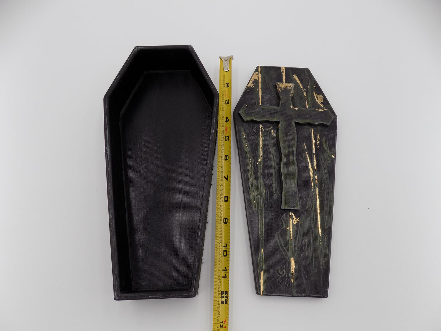 3D Printed Coffins Large - Created/Painted Black/White/Gold - By: BECKSTERBEAST