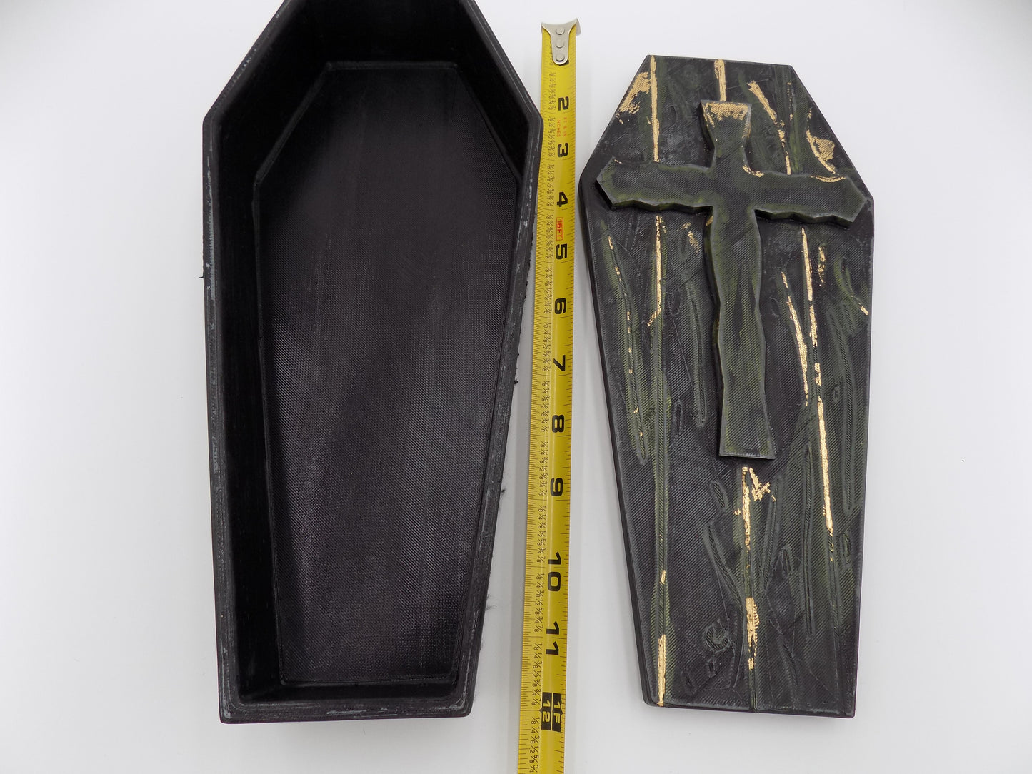 3D Printed Coffins Large - Created/Painted Black/White/Gold - By: BECKSTERBEAST