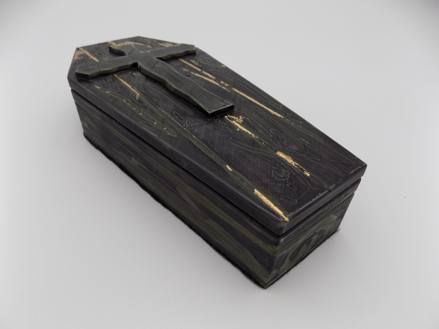 3D Printed Coffins Large - Created/Painted Black/White/Gold - By: BECKSTERBEAST