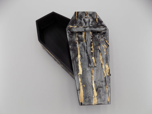 3D Printed Coffins Large  - Created/Painted Black/Gray/Gold - By: BECKSTERBEAST