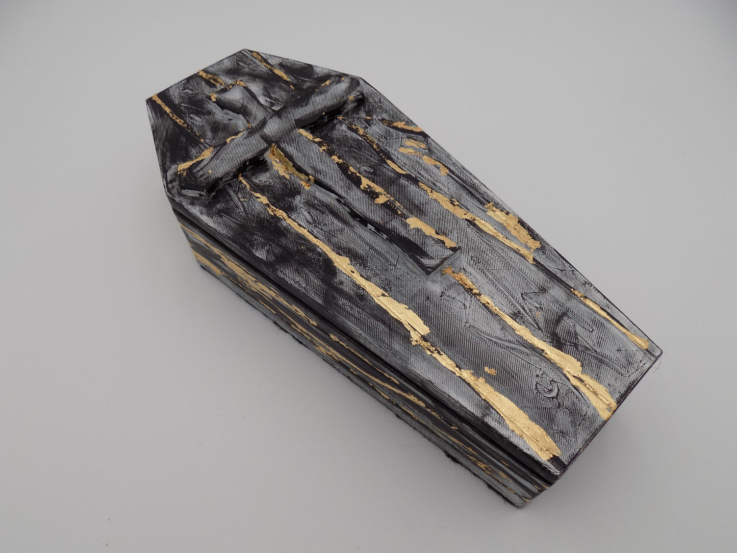 3D Printed Coffins Large  - Created/Painted Black/Gray/Gold - By: BECKSTERBEAST